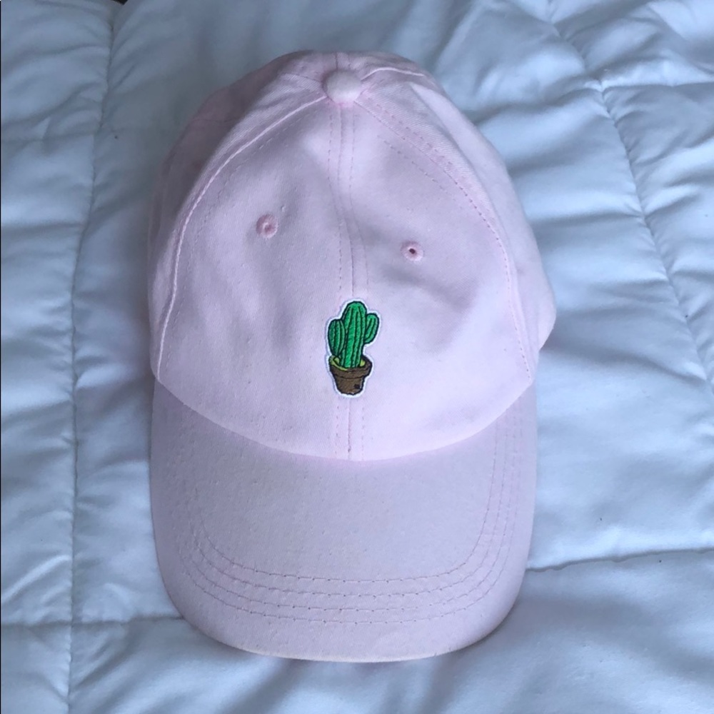 Pastel pink cactus baseball cap